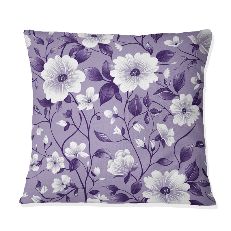 Flower Charm II - Glam Throw Pillow, 18"H x18"H