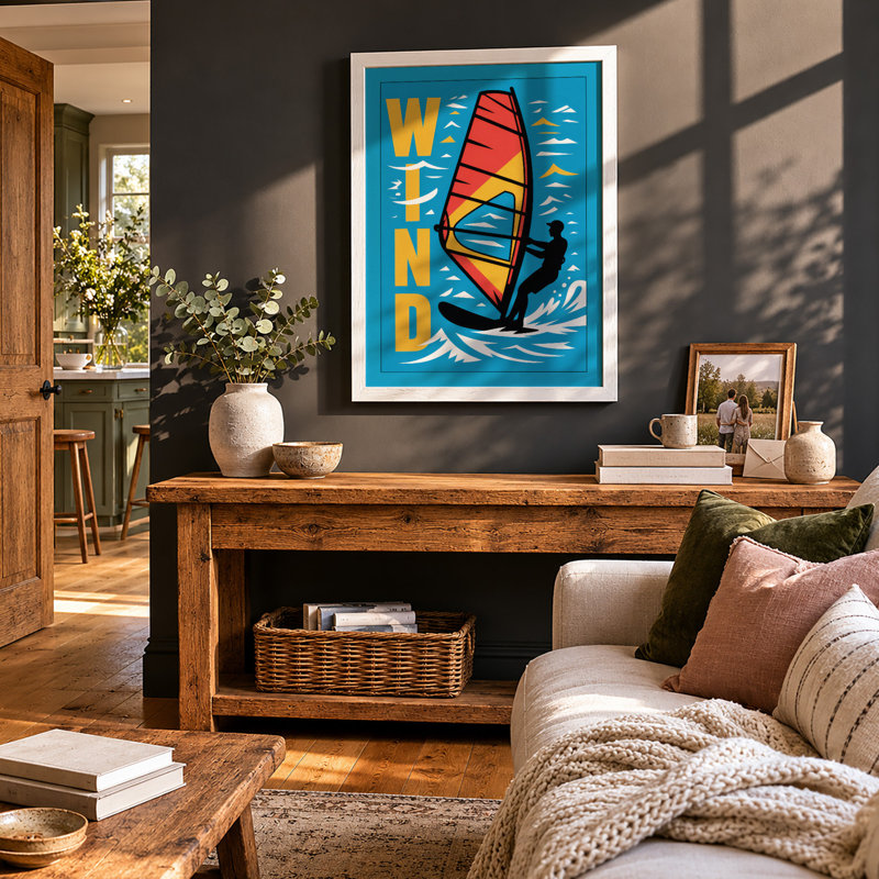 Wind Rider Modern - Print, A4 - 29.7 x 21.0 cm, White