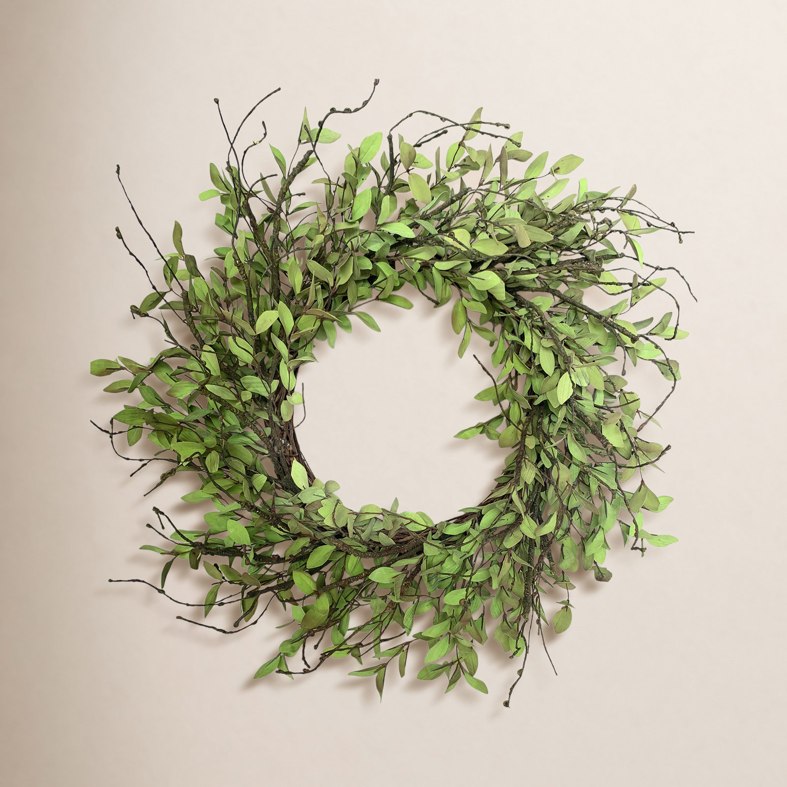 24" Handcrafted Foliage, Twig No Holiday Wreath