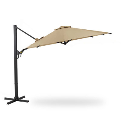 Parasol de patio en porte-à-faux 11 pi 11 po, rotatif à 360 ° et inclinaison sans base