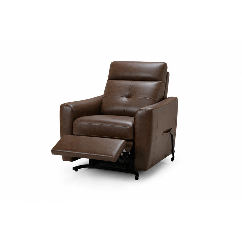 Fauteuil inclinable électrique Power Lift avec télécommande câblée, fauteuil relevable en similicuir, cognac