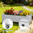 43" Garden Bed Planter Box With Wheels And Water Level Monitor & Drainage Holes(Ashen)