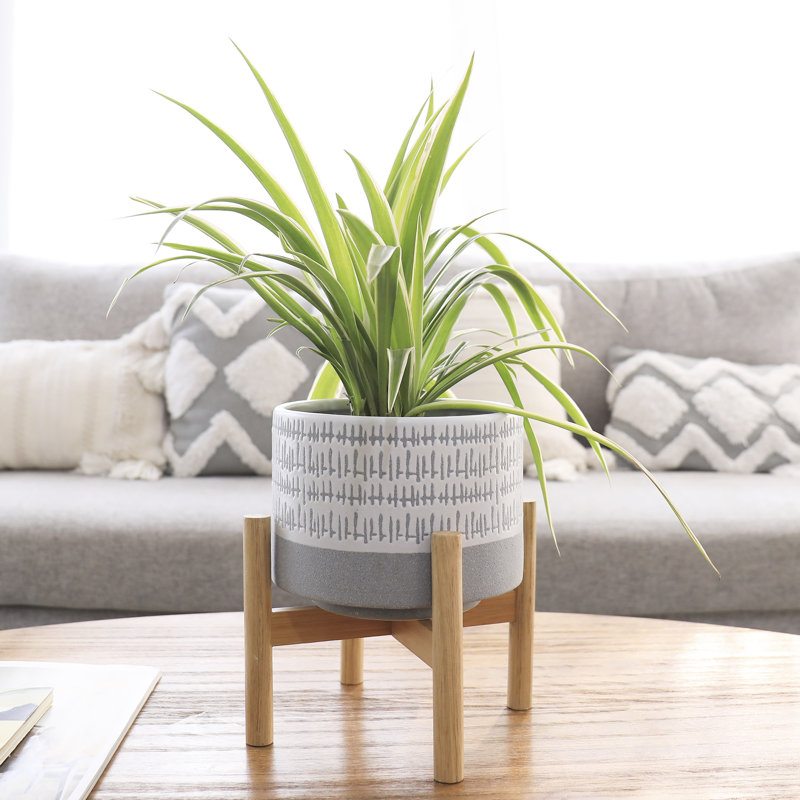 Tierney Pot Planter, Gray Blue, 9.3" H x 7.3" W x 7.3" D
