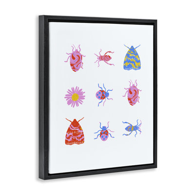 «Pollinator Insects Assortment», art mural sur toile flottante brune