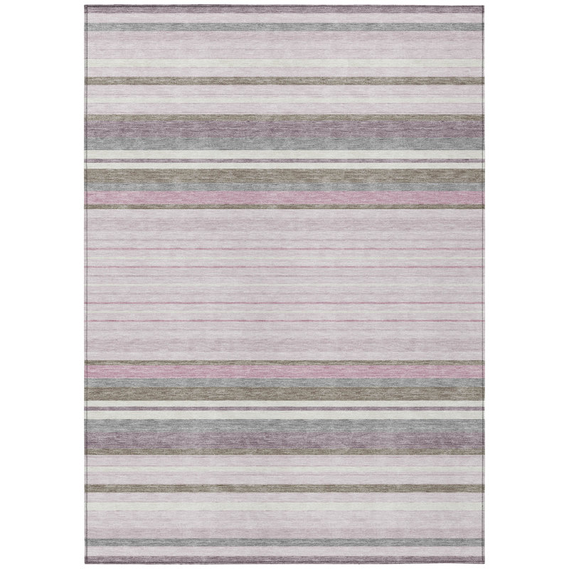 Machine Washable Indoor/Outdoor Drennen ACN2330 Stripes Rug, Rectangle 5' x 7'6"