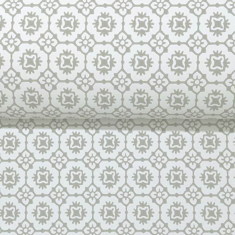 Priti Grey Floral Grid Wallpaper, Gray