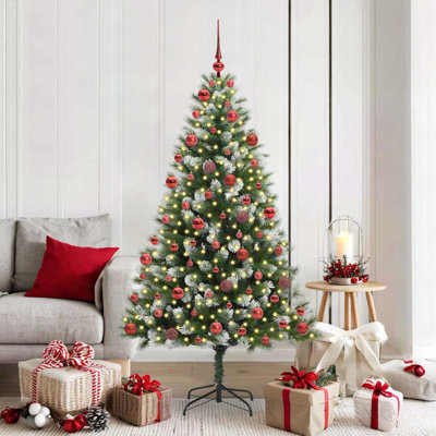 Artificial Hinged Christmas Tree with Flocked Snow