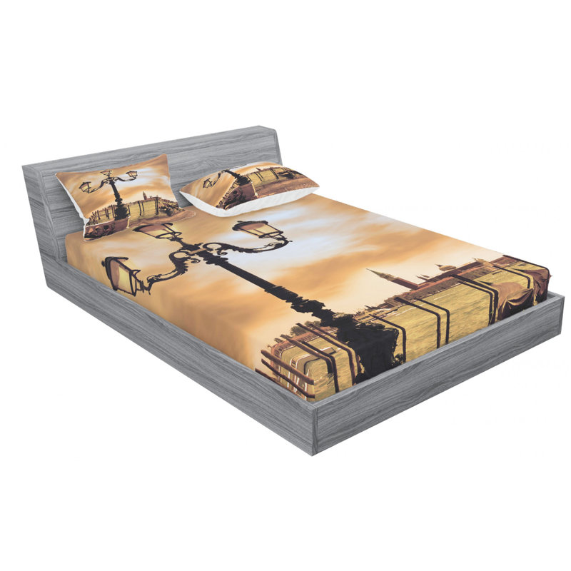 Microfiber Sheet Set, Queen Sheet Set with Fitted Sheet