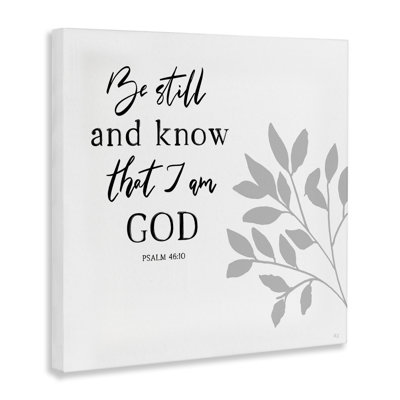 Be Still Spiritual Proverb Canvas Wall Art, design by Val Rhodes