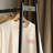 (Black) Solid Oak Wood Clothes Rack