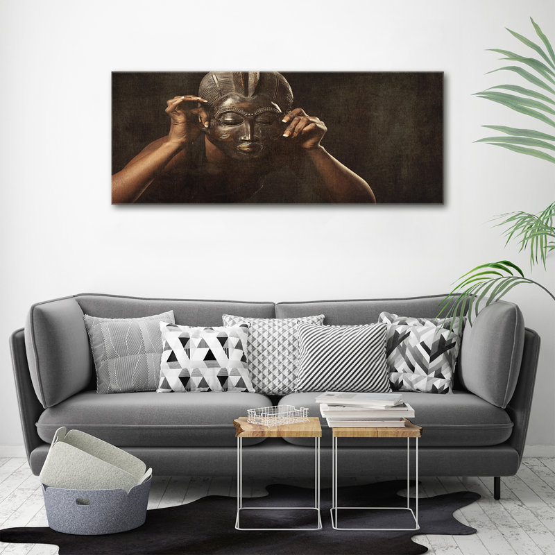 African Mask - Print, Canvas, 50cm H x 125cm W x 2cm D