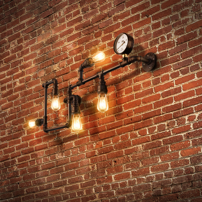 Éclairage industriel pour meuble-lavabo de style Steampunk