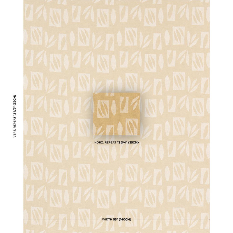 Schumacher X Caroline Z Hurley Banana Leaf Cut Out Fabric, White
