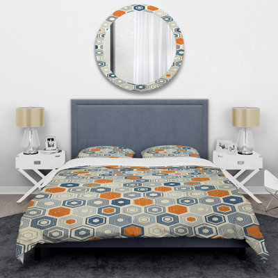 Modern & Contemporary Polyester Twill Geometric Shapes Duvet Cover