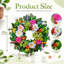 Couronne de fleurs artificielles 17,7 pouces avec fleurs mixtes vibrantes