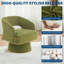 Modern Swivel Barrel Accent Chair, 360° Upholstered Armchair with Striped Backrest & Plush Padding