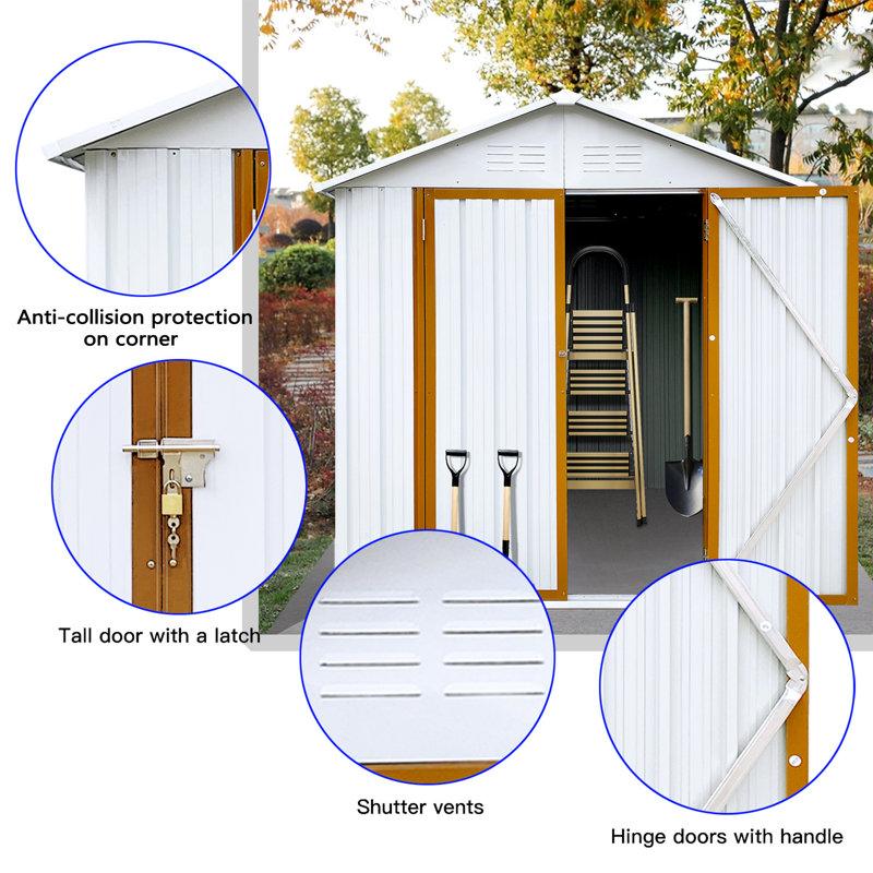 7 ft. 0.5 in. W x 4 ft. 2 in. D Steel Storage Shed