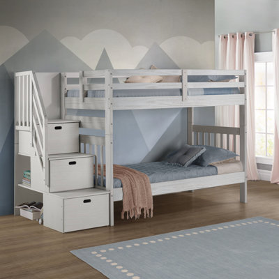 Ahmia Kids Twin Over Twin Bunk Bed