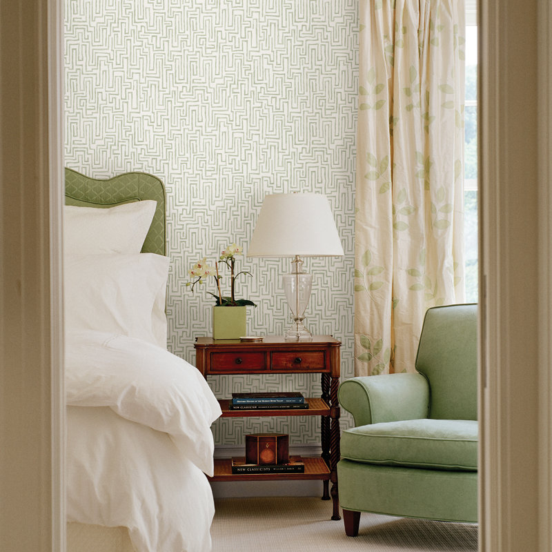 Delaney 10.06m x 52.07cm Semi-Gloss Paste the Wall Wallpaper Roll, Sage