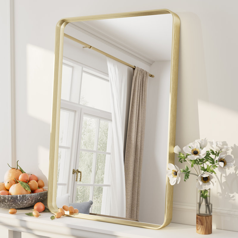Miroir mural Aevar, 16 po x 24 po, Or brossé