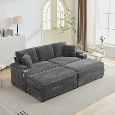 Ensemble de canapé-lit modulaire convertible combiné avec accoudoirs