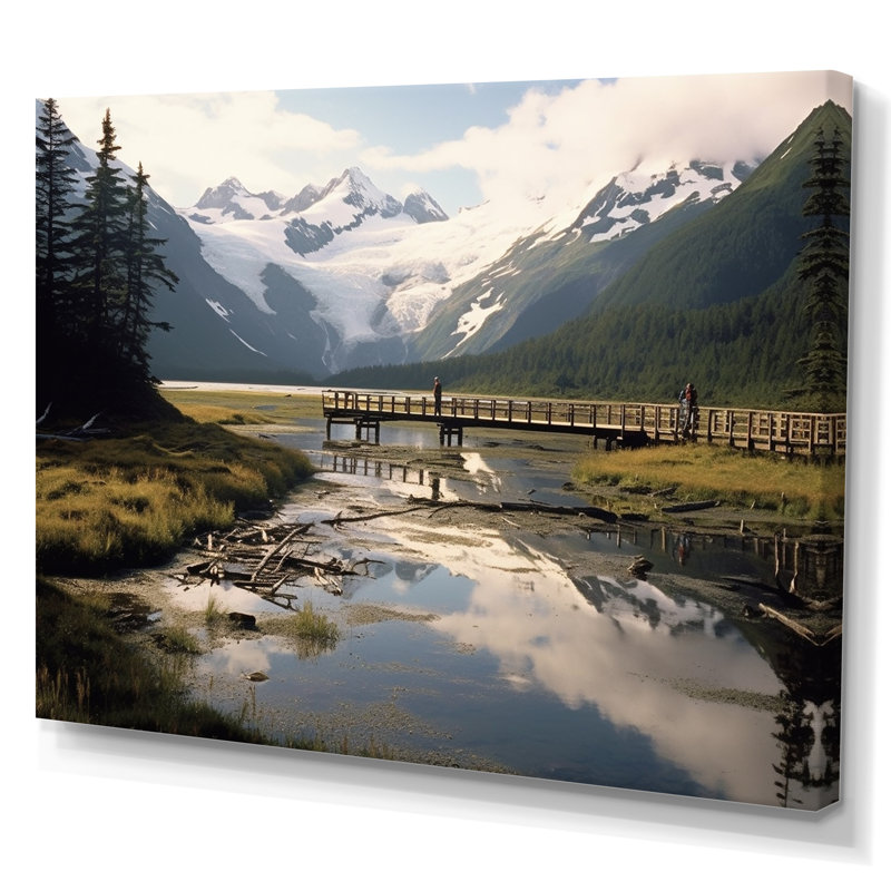 Alaska, rivière sauvage sur toile, H 12 po x l 20 po x P 1 po, Toile tendue