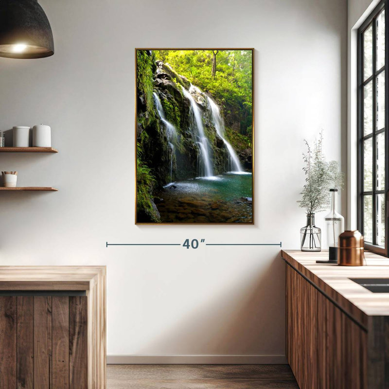 Chutes de Hana, Floating Frame Gold, 27" x 40"