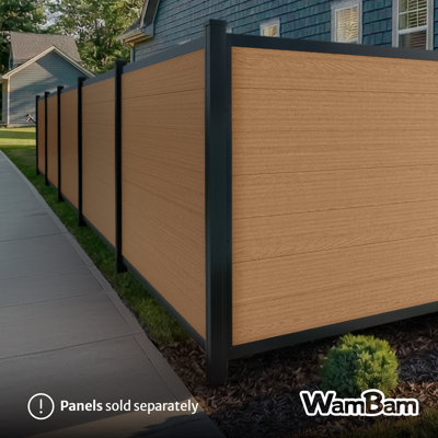 4ft Aluminum Fence Post For Edgewood Privacy Fence Panel (1 Post), Composite Fence System Aluminum Support, No-dig Installation, Outdoor Fence System For Backyard Patio Or Pool, Black BLI19127