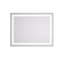 Miroir d'appoint de salle de bain 36 po x 28 po à DEL avec façade et rétro-éclairage, miroir de meuble-lavabo mural avec cadre en aluminium-2046793576-2046793580-2046793577