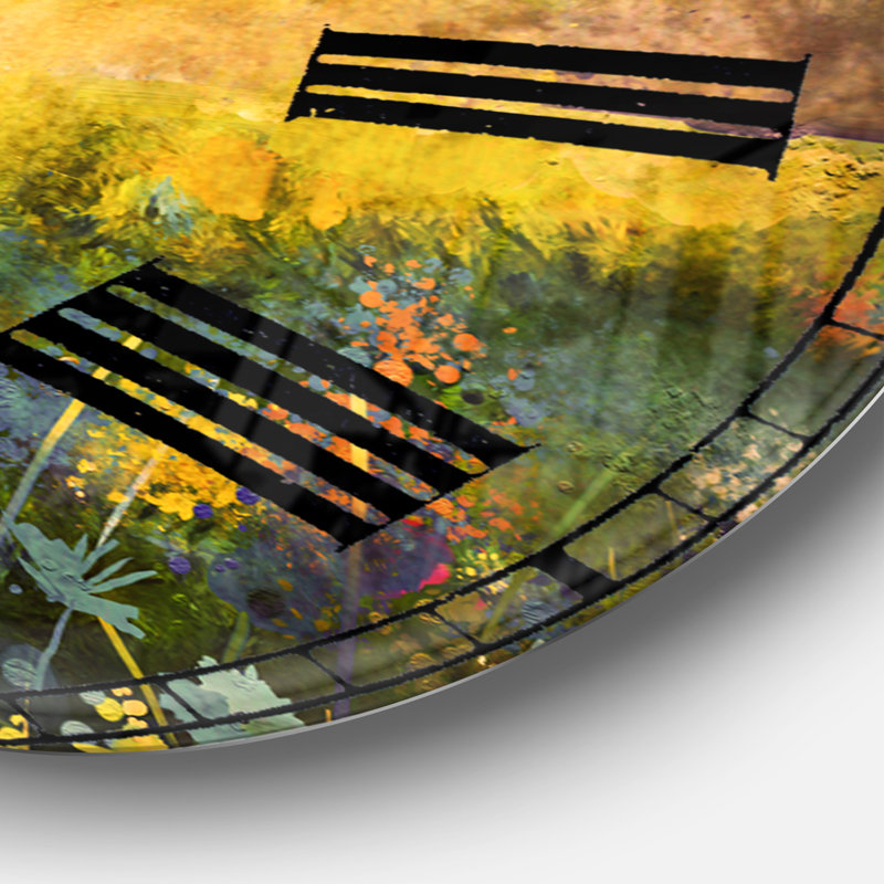 Sunset Meadow Landscape - Horloge murale traditionnelle, Moyen
