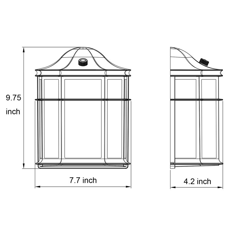 White Steel LED Outdoor Wall Sconce with Photocell Sensor