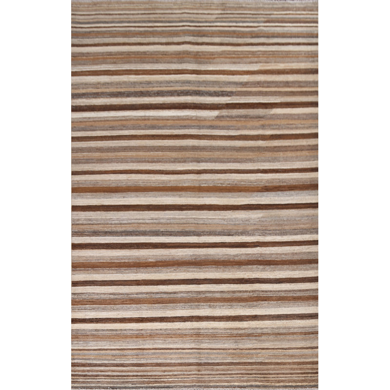 Tapis oriental rayé moderne Gabbeh 7 x 10