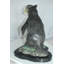 Statue pingouin Rockhopper en bronze 20 po sur base de marbre 16 po x 15 po x H 20 po