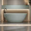 Baignoire autoportante de 65 pouces, baignoire en surface en résine de pierre, baignoire autoportante moderne avec trop-plein et bonde escamotable, vert turquoise pour la salle de bain MAYBoss-128538880-128538886