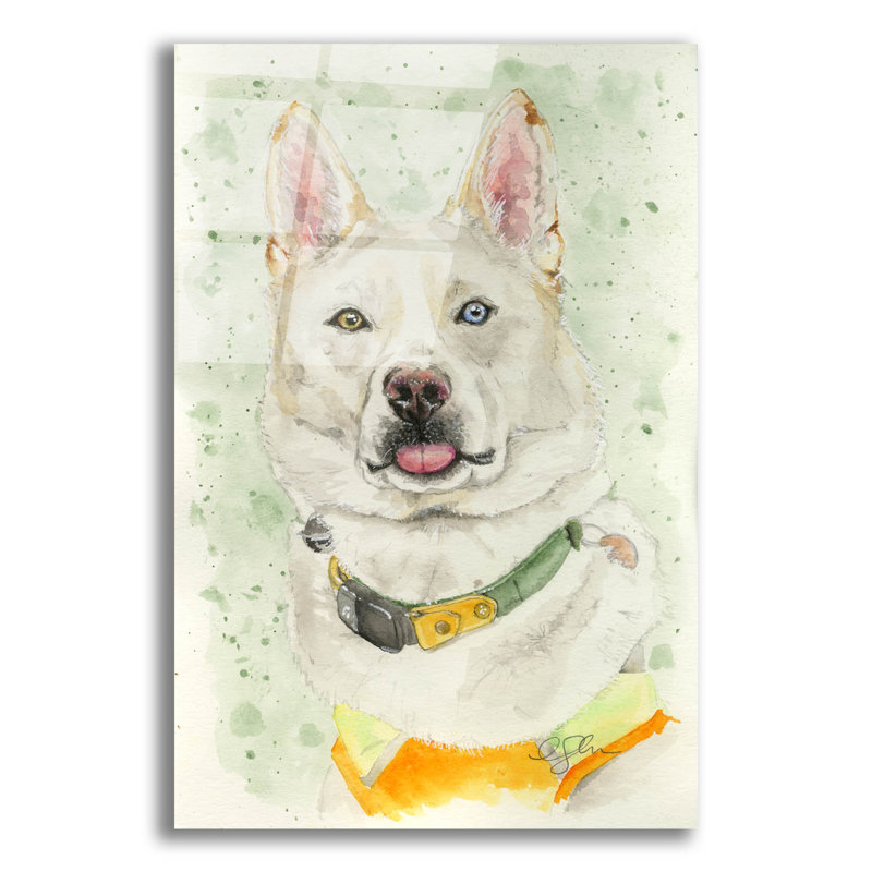 Art mural en verre Heterochromia Blep 'par Anika Goodhue, H 24 po x l 16 po x P 0,2 po