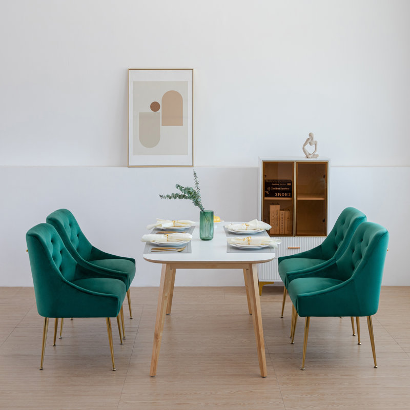Chaise parsons en velours Julietta, Turquoise