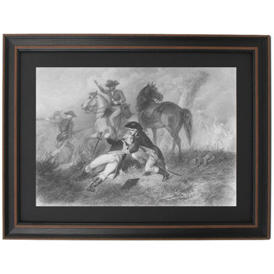 Framed Lafayette Wounded At Brandywine By Charles Henry Jeans