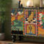 French Solid Wood Style Abstract Painting Sideboar