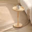 Boho Circle Accent Table Coffee Table with Solid Wood Leg for Living Room
