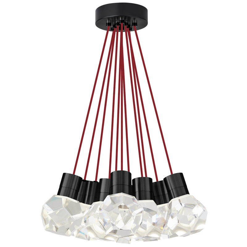 Kira 11 - Light LED Pendant, Black/Red