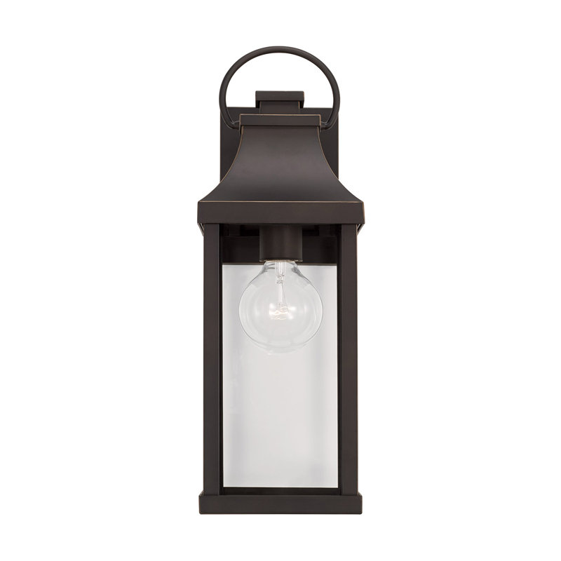 Bradford 17" High Oiled Bronze Outdoor Wall Lantern with Clear Glass