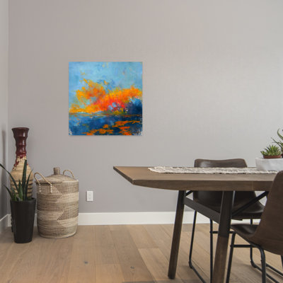 Bleu sur bleu abstrait, paysage contemporain, art naturel