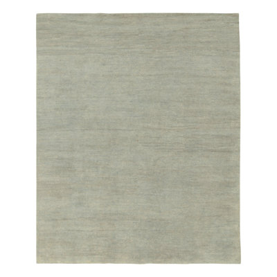 Modern Textural Hand Knotted Striped Area Rug