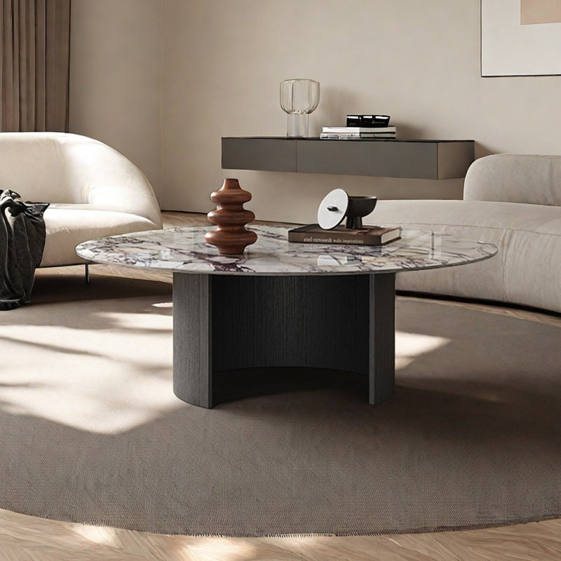Table de salon simple en marbre, H 15 po x L 35,4 po x l 35,4 po