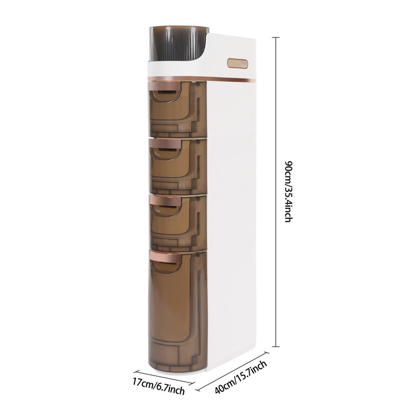 4-Drawer Narrow Slim Storage Cart Bathroom Storage Mobile Storage Organizer
