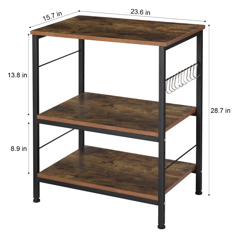 Étagère de boulanger standard en acier inoxydable de 18 po compatible avec les micro-ondes