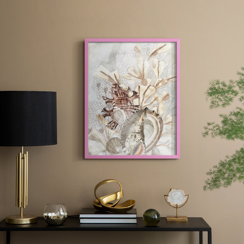 Impression encadrée Ocean Whisper II - bois massif, H 30 po x l 24 po, Rose