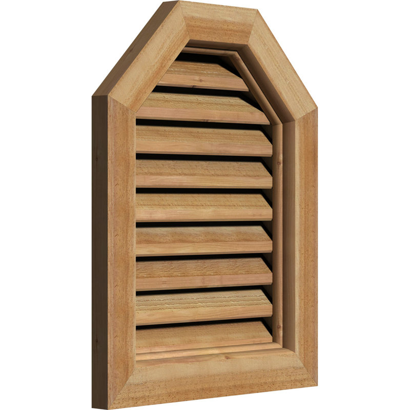 Évent de pignon octogonal mural en bois, H 35 po x l 29 po (OB : H 30 po x l 24 po)