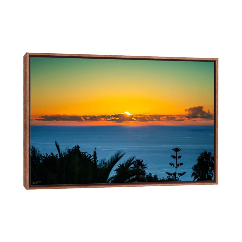 Sunset Tenerife 1 Piece Wall Art on Canvas, 101.6 cm H x 66.04 cm W, Classic Brown Wood Framed