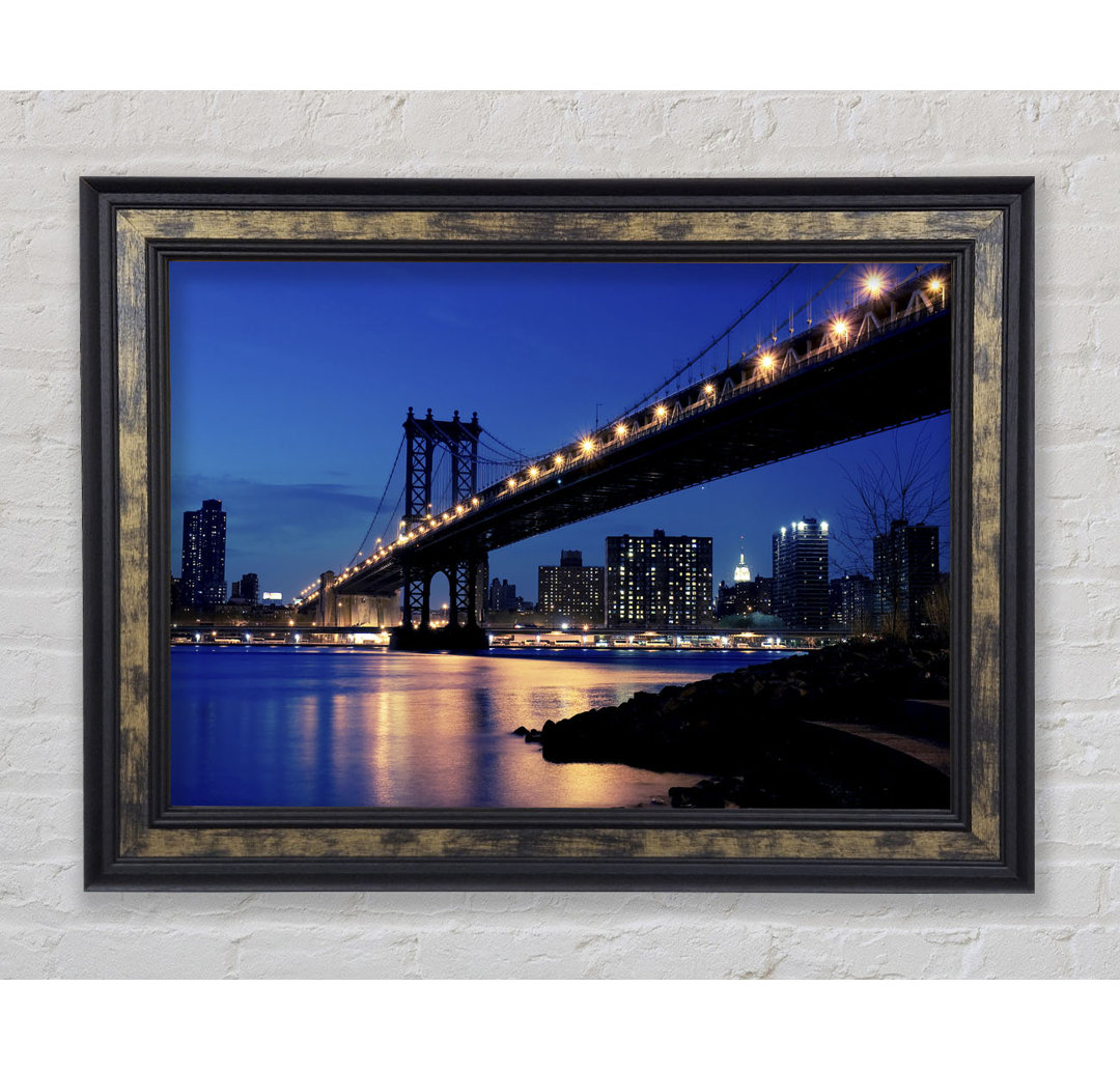 Brooklyn Bridge Peach Glow - Einzelner Bilderrahmen Kunstdrucke